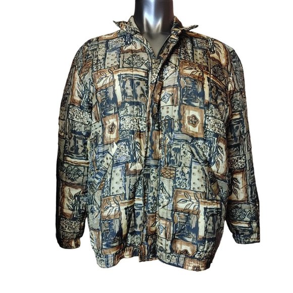 CLIO Womens S Silk Floral Pattern Multi Color Zip Up Jacket Coat - Picture 1 of 3